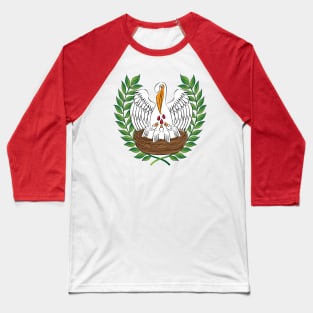 Pelican in Piety & Laurel Wreath Baseball T-Shirt